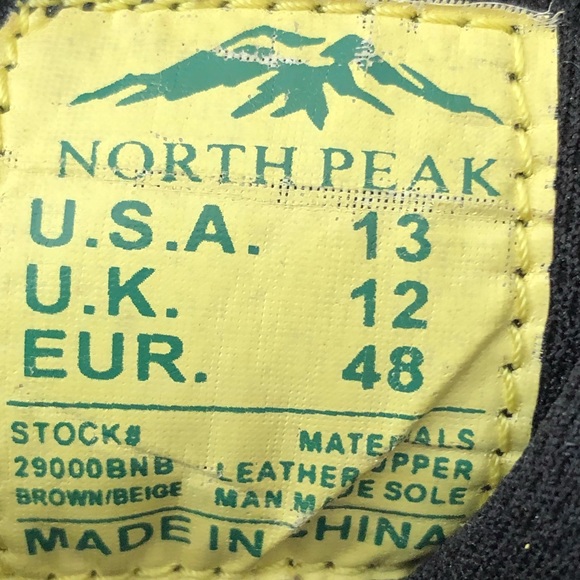 Men's North Peak Hiking Boots Hiking 13 Brown - Picture 6 of 15